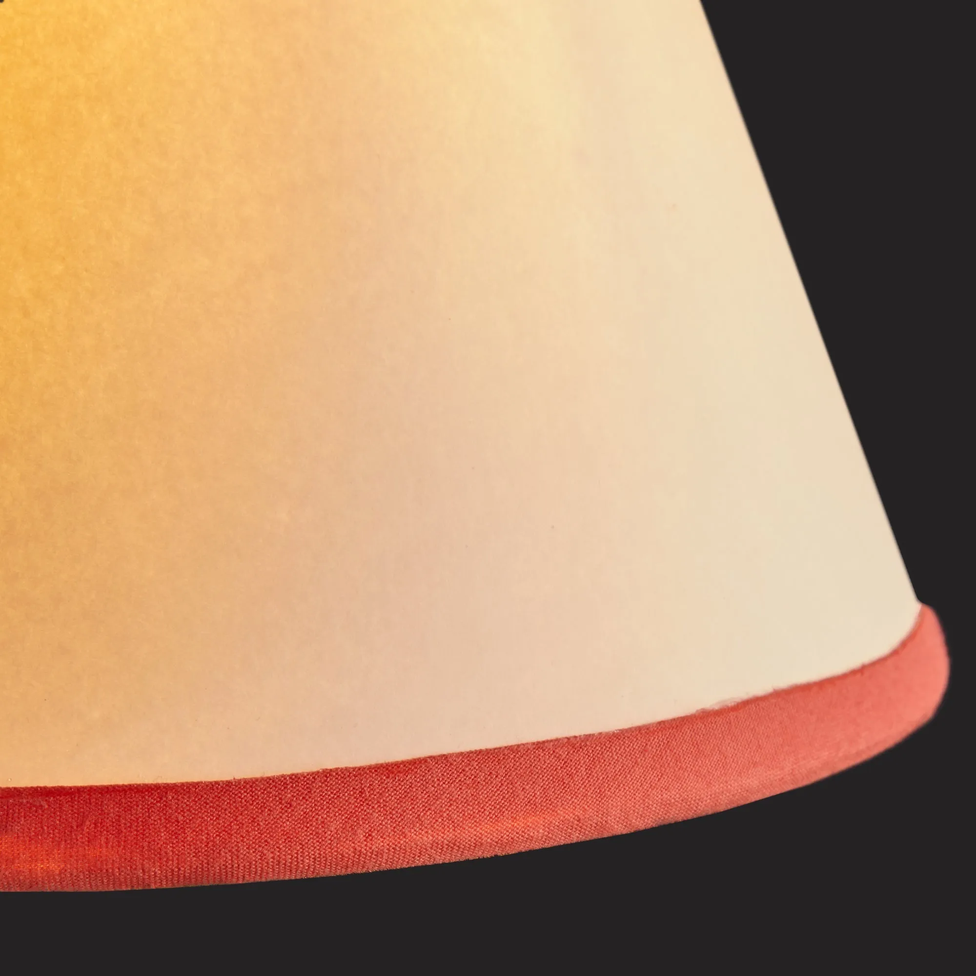 20cm Empire Top n Tail shade in cream card with coral tape