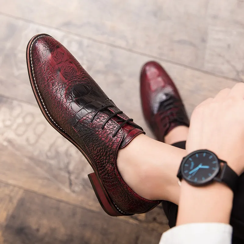 Men Casual Gold Leather Shoes