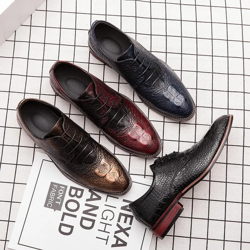 Men Casual Gold Leather Shoes
