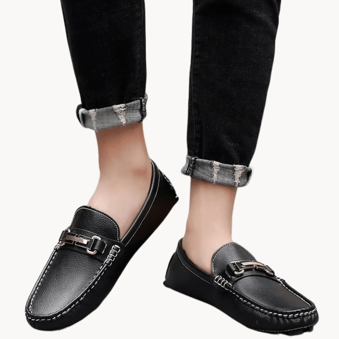 Men's Leather Moccasins - Comfortable Slip-On Shoes