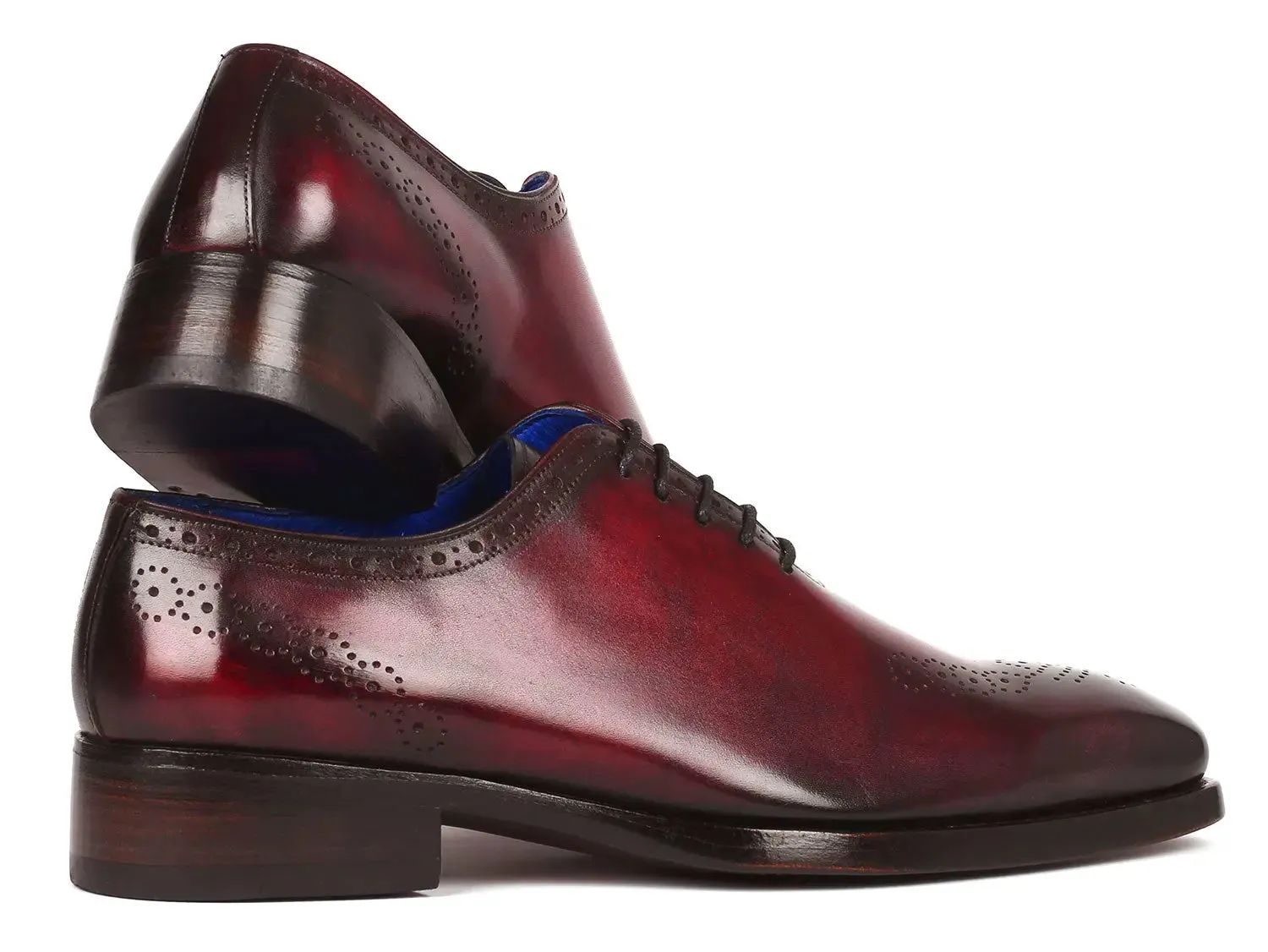 Paul Parkman Goodyear Welted Punched Oxfords in Bordeaux