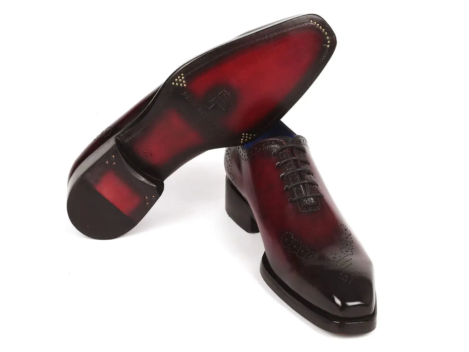 Paul Parkman Goodyear Welted Punched Oxfords in Bordeaux