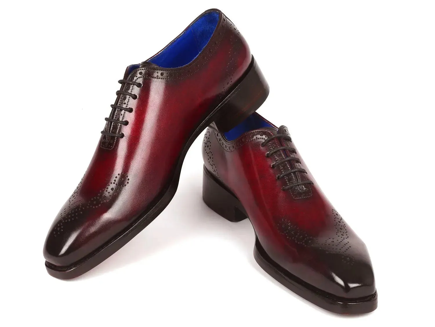 Paul Parkman Goodyear Welted Punched Oxfords in Bordeaux