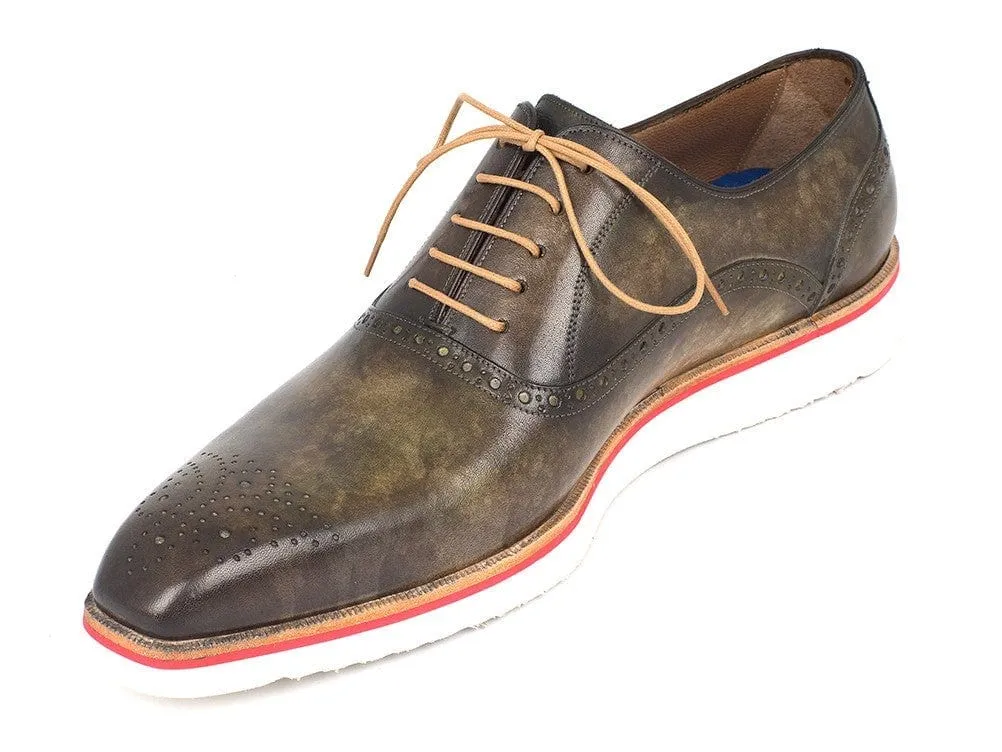 Paul Parkman Smart Casual Oxford Shoes For Men Army Green (ID#184SNK-GRN)