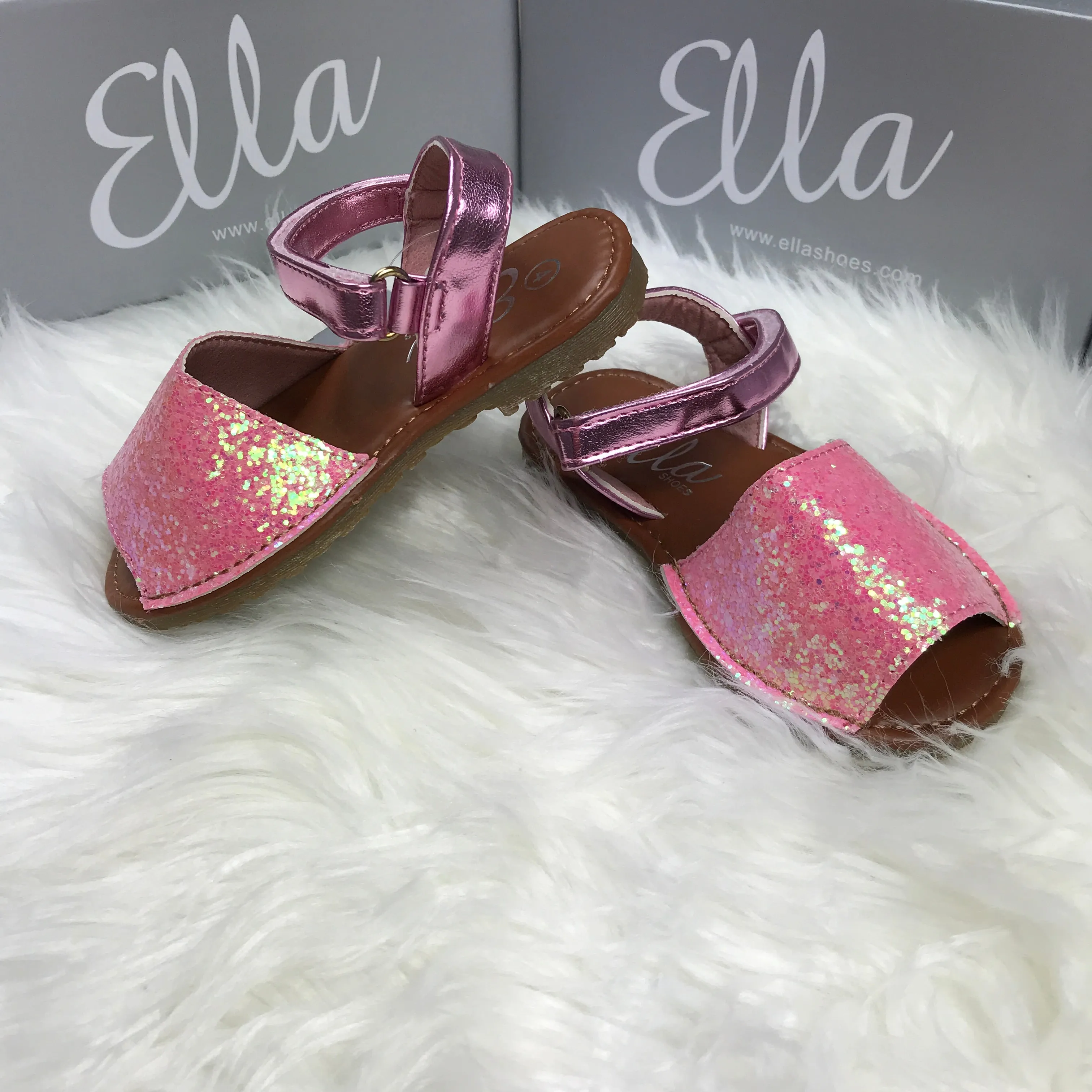 Pink Glitter Spanish Sandals