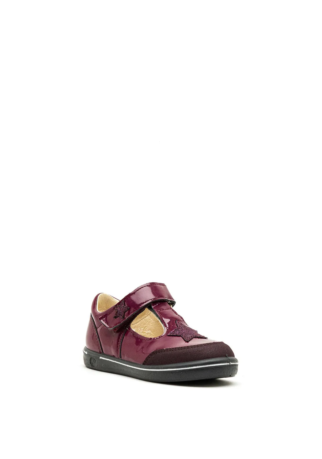 Ricosta Mandy Star Patent Velcro Strap Shoes -Berry 502603702/383