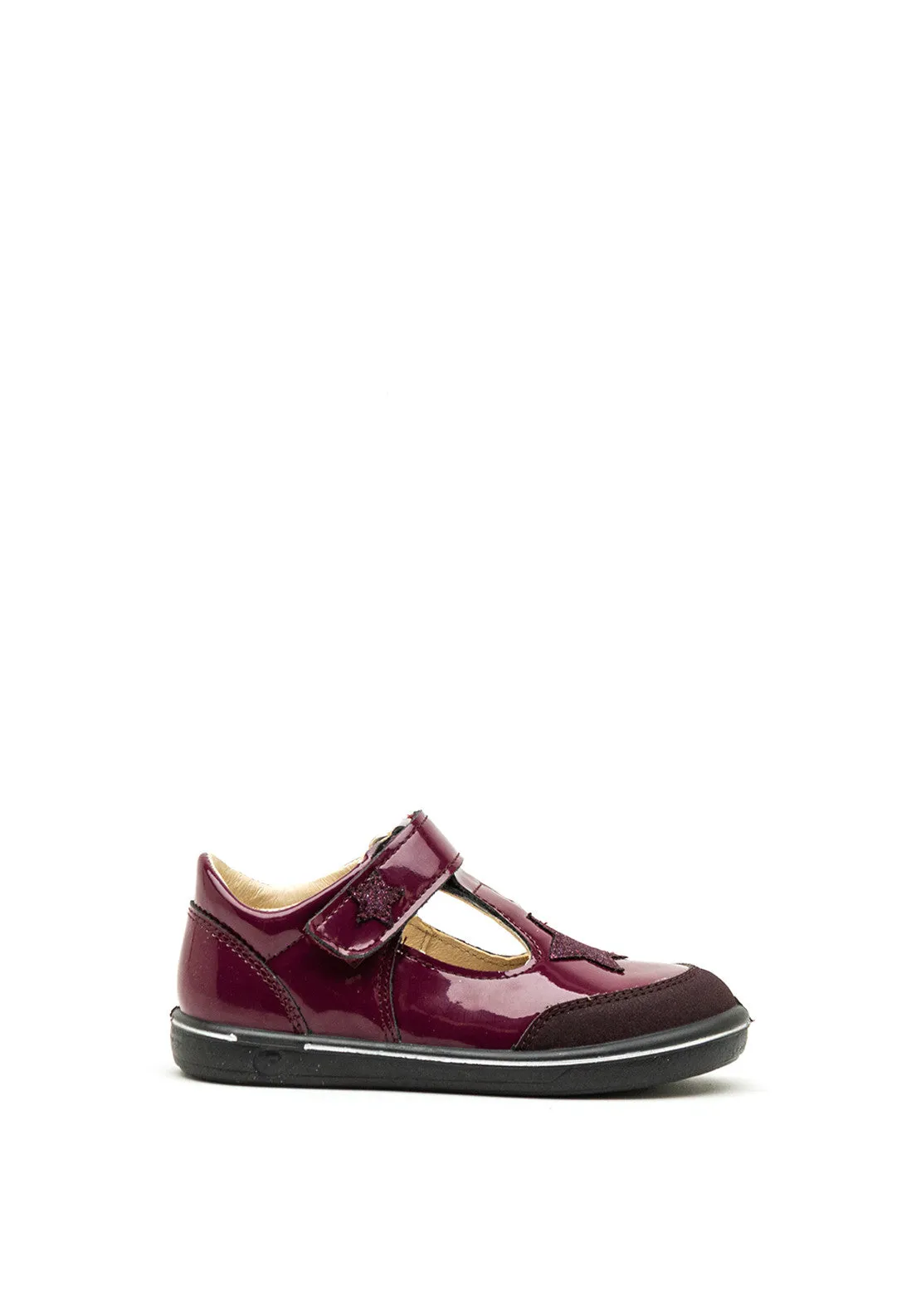 Ricosta Mandy Star Patent Velcro Strap Shoes -Berry 502603702/383