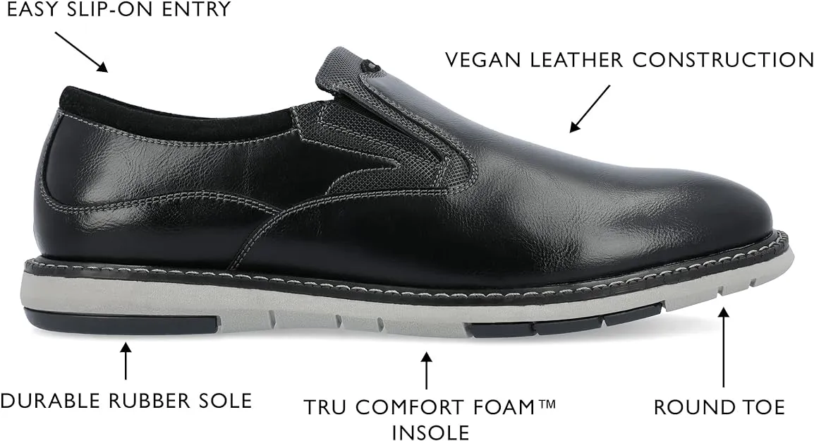 Vance Co. Men's Willis Tru Comfort Foam Round Toe Loafer  Color Black Size 9.5M